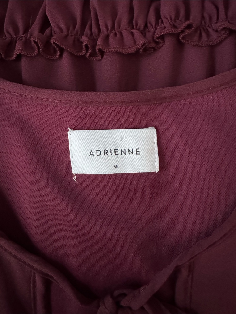 Adrienne Burgundy Ruffle Tie-Front Mini Dress - Picture 2 of 4